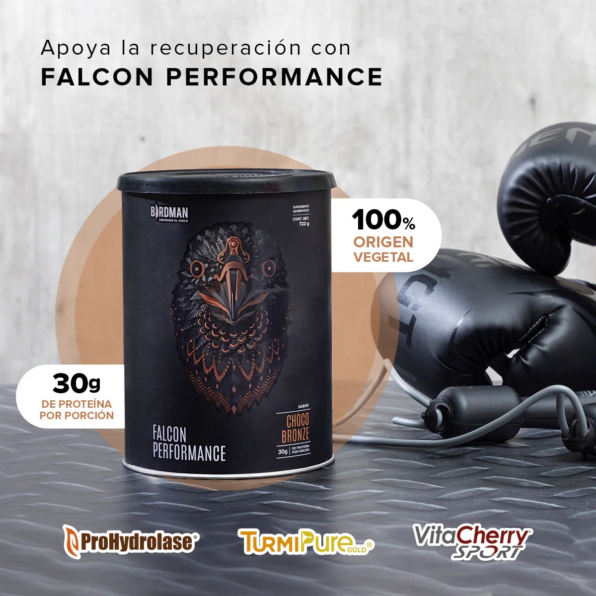 Falcon Performance Proteína en Polvo con Creatina & BCAAs - Choco Bronze 722 g - Image 6