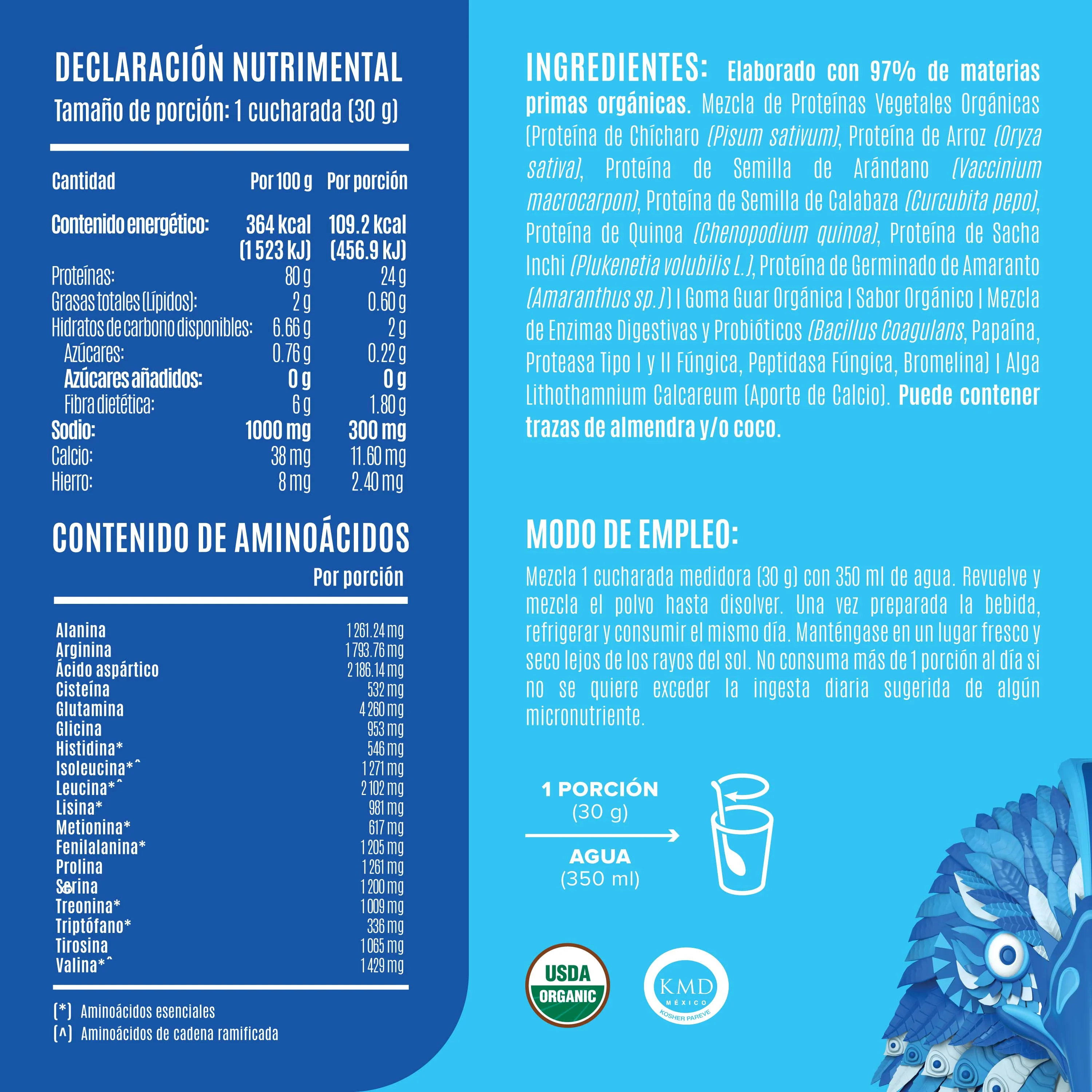 Falcon Protein: Proteína Vegana Orgánica en Polvo - Natural 1.17 kg - Image 3