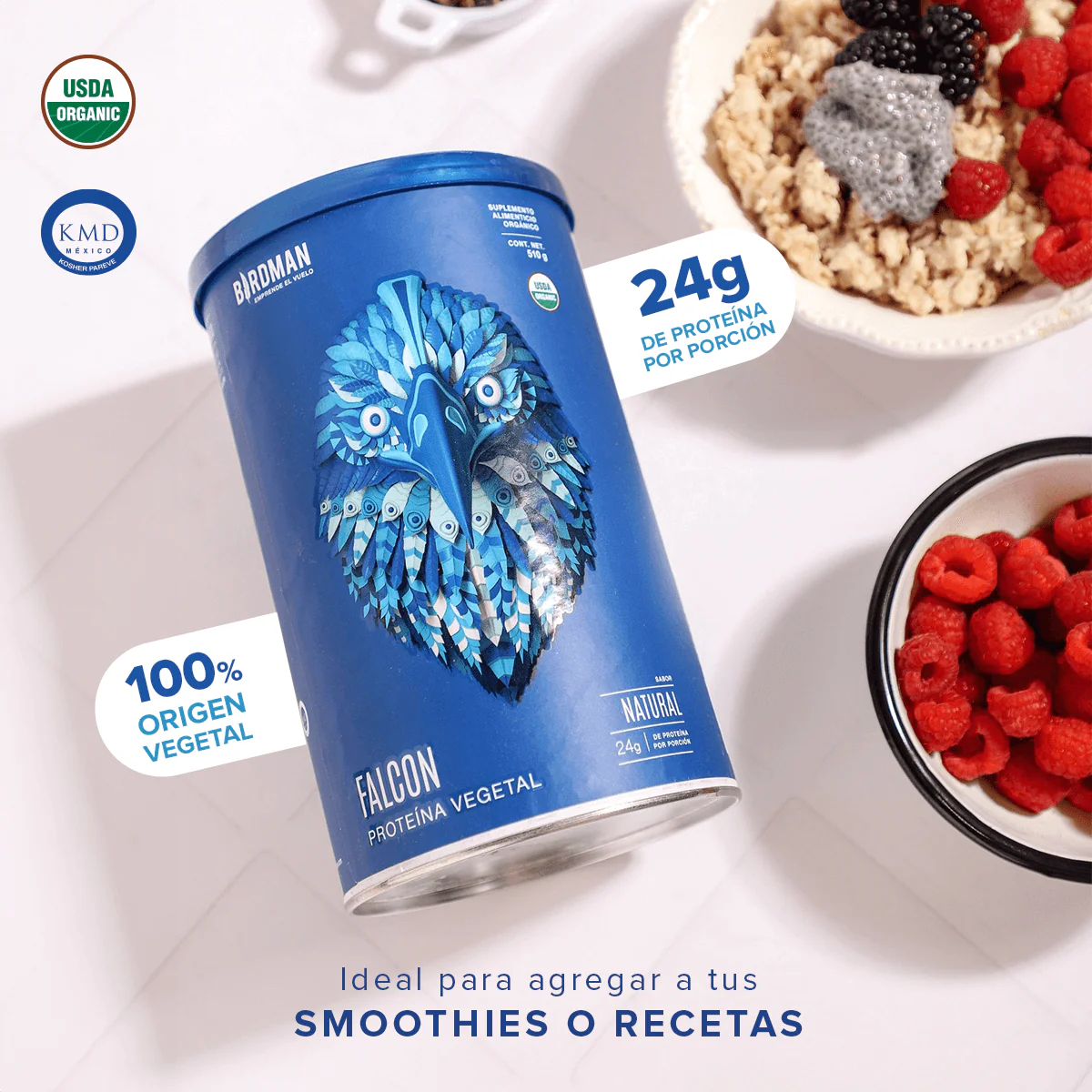 Falcon Protein: Proteína Vegana Orgánica en Polvo - Natural 510 g - Image 3