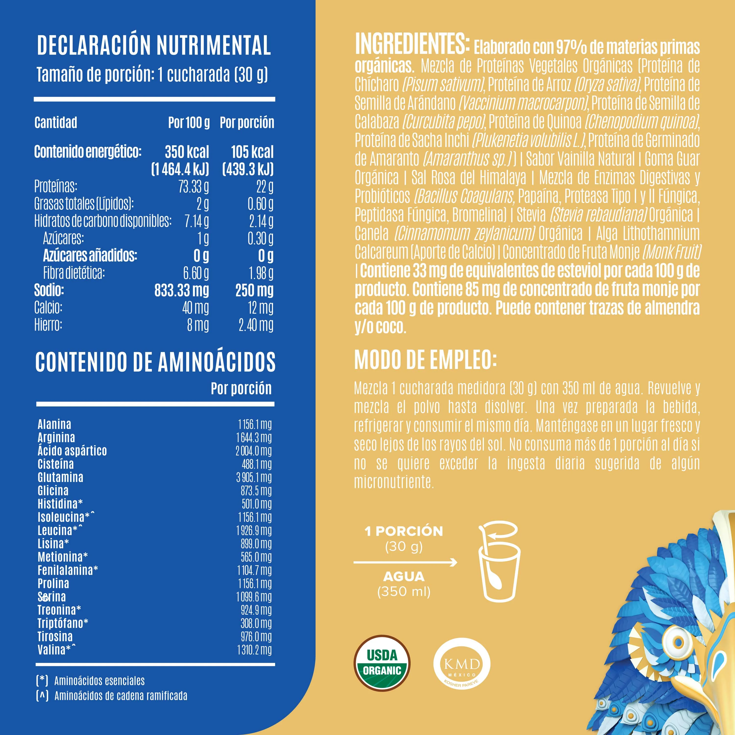 Falcon Protein: Proteína Vegana Orgánica en Polvo - Vainilla 1.17 kg - Image 3